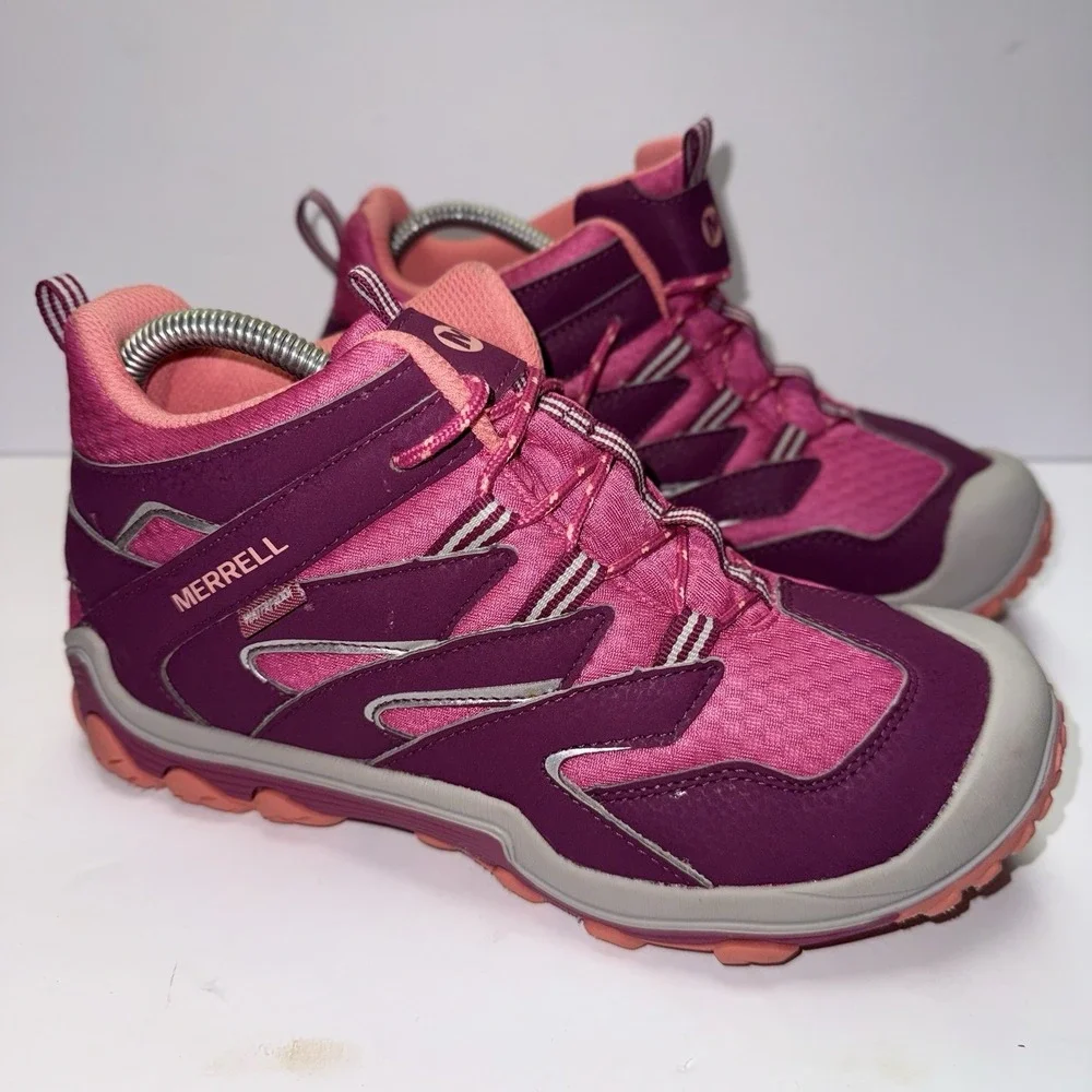 Merrell Chameleon 7 Access Girls 6 Pink Berry Waterproof Hiking Boots MK162178